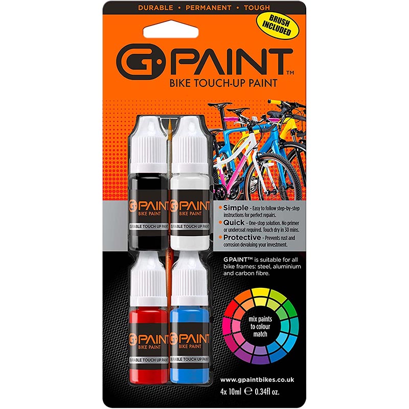 GPaint Bike Paint - 4 Pack (Black/White/Red/Cyan)