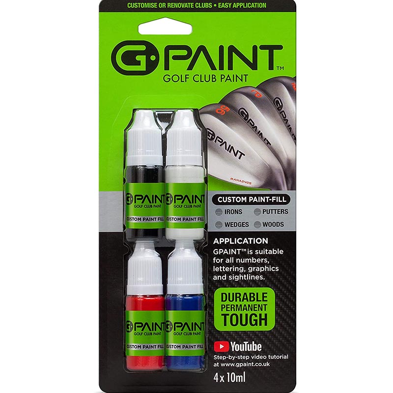G-Paint Golf Club Paint - 4 Pack (Black/White/Red/Blue)